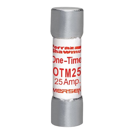Mersen Fuse, 1 1/2 in L, 250 V AC, 25 A OTM25