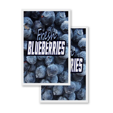 Signmission Fresh Blueberries, Vinyl Decals Only 24 Inch x 36 Inch, Vinyl Decal, 2PK DSB-2436-2PACK-Fresh Blueberries