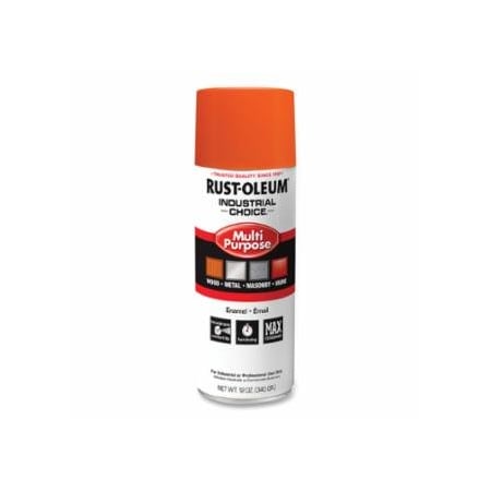 Rust-Oleum Industrial Choice 1600 System Enamel Aerosol, 12 oz, OSHA Safety Orange, Hi-Gloss, 6PK 647-1653830V