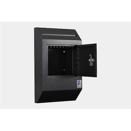 Keen Letter Size Wall Drop Box Security Safe Locker with Electronic Lock, Black KE1900115