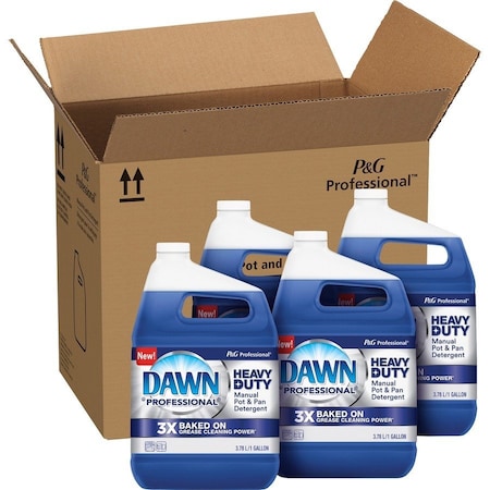 Dawn Manual Pot/Pan Detergent, 128 fl oz (4 quart), Heavy Duty, Blue, 4PK 8837