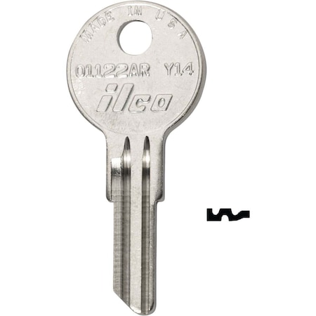 Kaba Ilco Yale Nickel Plated House Key, Y14 / O1122AR, 10PK AL2830218B
