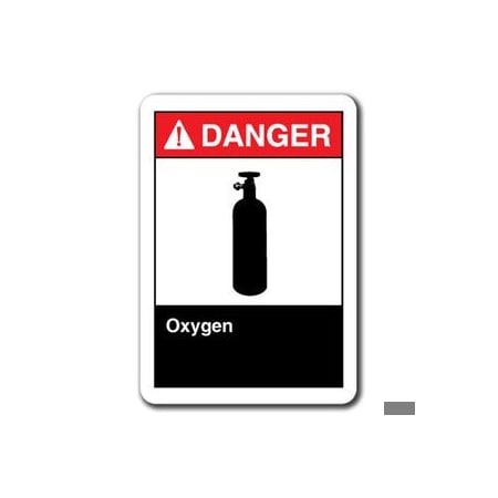 Signmission 10 in Height, Plastic, ANSI-710DS Oxygen, ANSI-710DS Oxygen ANSI-710DS Oxygen