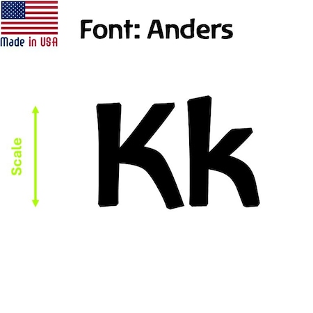 Aacc Self-Adhesive Vinyl Letter: K, Scale: 19 in. Color: Black Font: Anders by, 12PK AACC-Anders-UK-Black-I19x12
