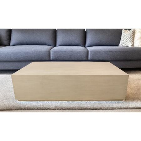 Homeroots 66" Natural Solid Wood Distressed Coffee Table 569549