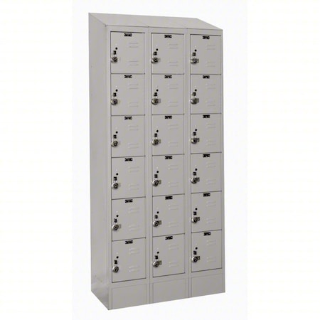 Hallowell Locker, 12 in W, 18 in D, 78 in H URB3288-6ASB-PL