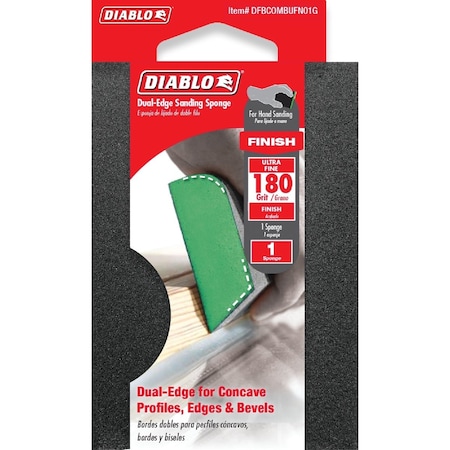 Diablo 2-1/2'' x 4'' x 1'' 180 Grit, Ultra Fine Dual-Edge Sanding Sponge DFBCOMBUFN01G