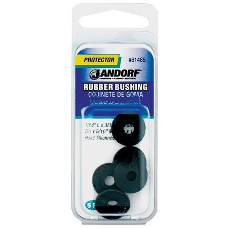 Jandorf Conduit Bushing, 3/16 in Dia Cable, Rubber, Black, 1/16 in Thick Panel 61485