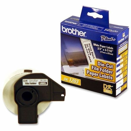 Brother Label Tape, 3-1/2"x2/3", 300Rl, White DK-1203