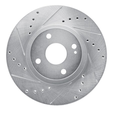 Dynamic Friction Co DFC Brake Rotor - Drilled and Slotted - Silver 631-80036L