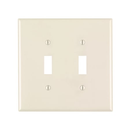 Leviton Switch Wallplate, Midway Size, Gang 2, Light Almond PJ2-T
