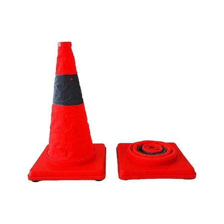 Mutual Industries Traffic Cone, Orange, 18 in H, Nylon 17714-1-18