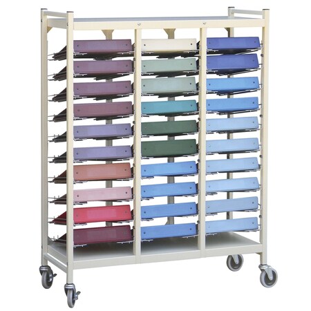 Omnimed Horizontal Open Chart Rack 3 Tier In Beige (53H X 41W X 15D) (30 Binder Capacity) 264430-BG