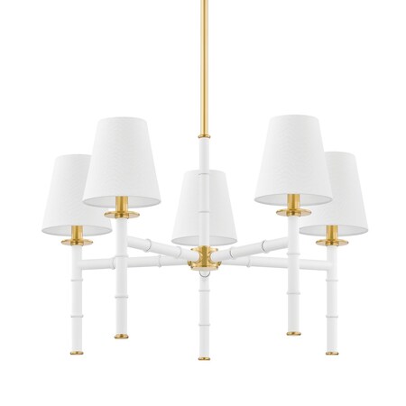 Mitzi Ariel Okin X Banyan 5 Light Chandelier 29.92 In. Aged Brass H759805-AGB/SWH