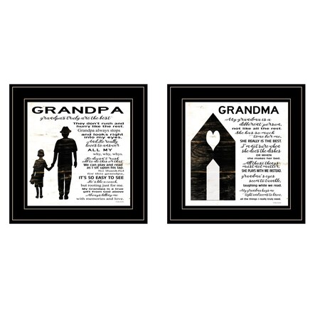 Homeroots Set Of Two My Grandparents are the Best 1 Black Framed Print Wall Art, 2PK 406055