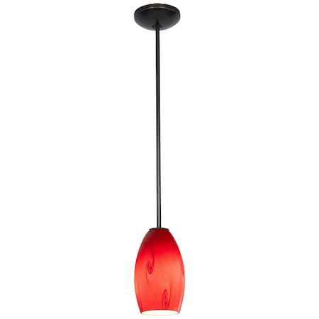 Access Lighting Merlot, Pendant, Oil Rubbed Bronze Finish, Red Sky Glass 28011-1R-ORB/RUSKY
