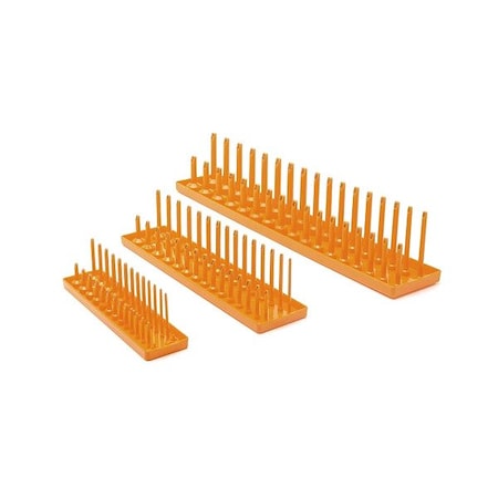 Gearwrench 3 Pc. 1/4", 3/8" & 1/2" Drive Orange Metric Socket Storage Tray Set 83119
