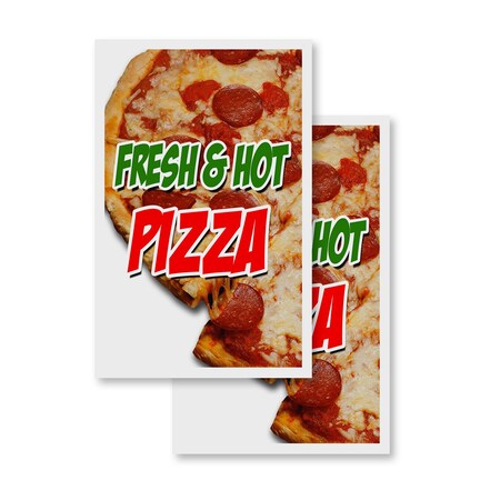 Signmission Fresh & Hot Pizza, Vinyl Decals Only 24 Inch x 36 Inch, Vinyl Decal, 2PK DSB-2436-2PACK-Fresh & Hot Pizza