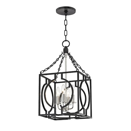 Hudson Valley Lighting Octavio 4 Light Lantern 12 In. Aged Iron/Polished Nickel Combo 9214-AIPN