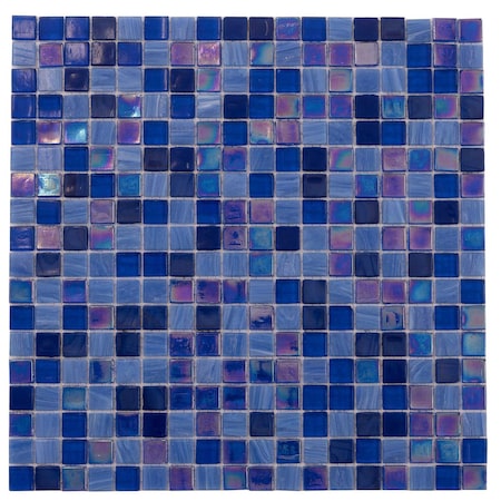 Apollo Tile Mingles 11.6 in. x 11.6 in. Glossy Blue Glass Mosaic Wall and Floor Tile 18.69 sq. ft./case, 20PK MIX1588BL579A