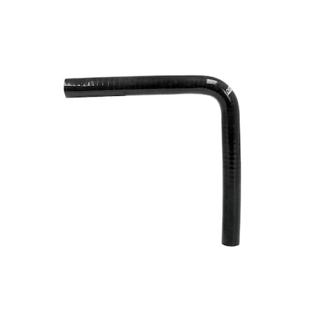 Hps Performance 5/8 in ID, 10 in Leg Length, 4-Ply High Temp Reinforced Silicone 90 Degree Elbow Coupler Hose, Black HTSEC90-062-L10-BLK