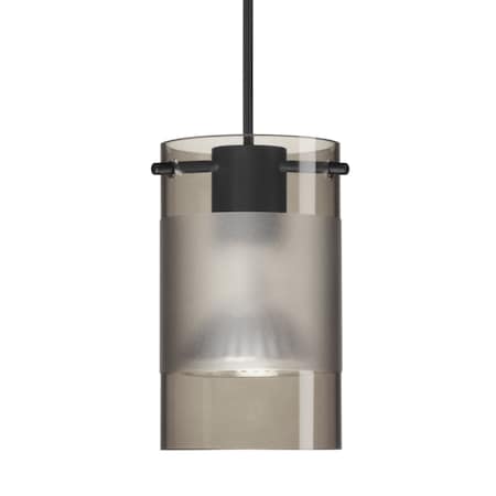 Besa Lighting Besa Scope Pendant, Smoke/Frost, Black Finish, 1x 5W LED 1XT-6524ES-LED-BK