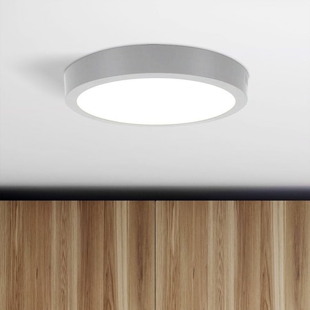 Leeki 6.5 inch 12W LED Panel Wall Ceiling Down Light, Round, Cool White 5000K, Dimmable, Stainless Steel LKI-1069