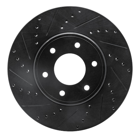 Dynamic Friction Co DFC Brake Rotor - Drilled and Slotted - Black 633-47069L