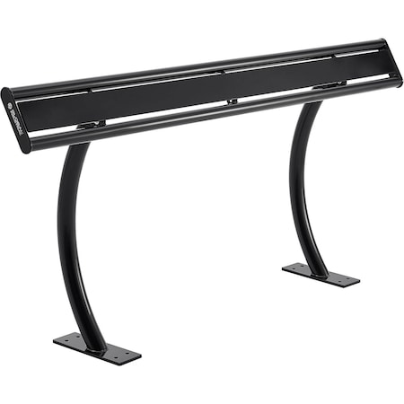 Global Industrial 6' Leaning Rail, In-Ground/Surface Mount, Black 348206BK