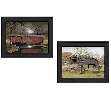 Homeroots Set Of Two Bridges Black Framed Print Wall Art, 2PK 405652