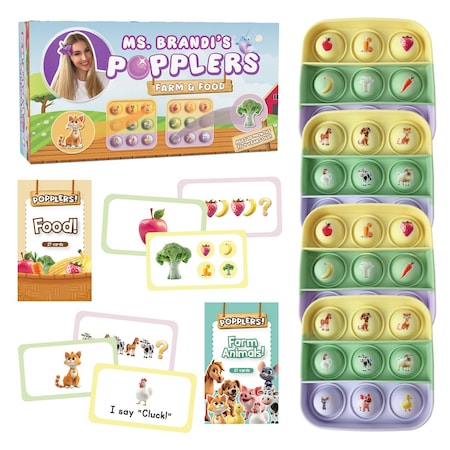 The Fidget Game Ms. Brandi's Popplers Farm & Food Educational Game TFG-CG-POPPLERS