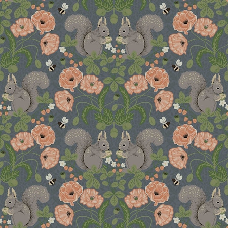 A-Street Prints Kurre Blue Woodland Damask Wallpaper 2999-44122