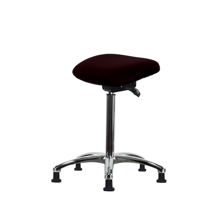 Blue Ridge Ergonomics Vinyl Sit-Stand Chrome - Standing Height with Stationary Glides in Burgundy Trailblazer Vinyl VSTSS-CR-NF-RG-8569