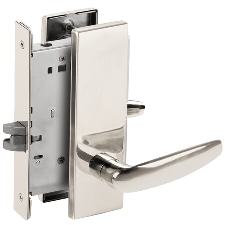 Schlage Grade 1 Passage Latch Mortise Lock, 07 Lever, N Escutcheon, Bright Chrome Finish, Field Reversible L9010 07N 625