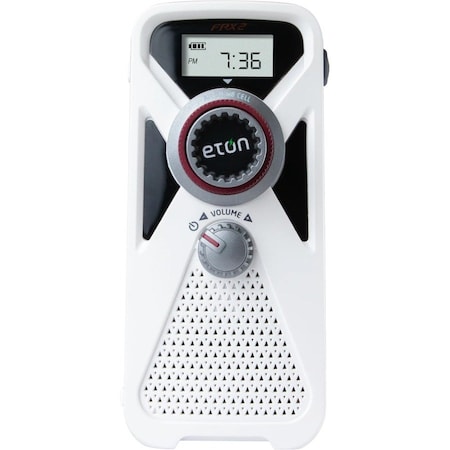 Eton Portable Weather Radio, White, AM/FM, NOAA ARCFRX2WXW