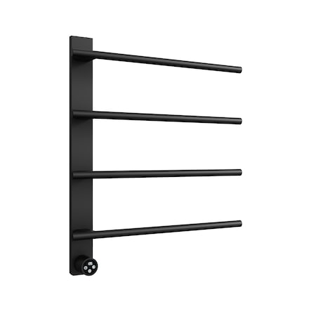 Edendirect 4-Bars Stainless Steel Wall Mounted Electric Towel Warmer Drying Rack Towel Heater in Black ZR-EB04BL2003