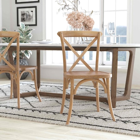 Flash Furniture Advantage Medium With White Grain X-Back Chair X-BACK-MEDWHT