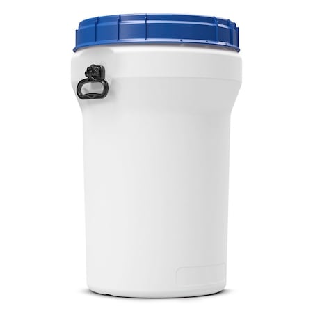 Curtec Nestable drum with lid, HDPE, 75L, white - blue, handles 7276-98-855