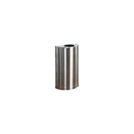 Rubbermaid Commercial Half Round 12 gal Half-Round Indoor Metal Can, Stainless Steel, None, Stainless Steel FGSO12SSSPL