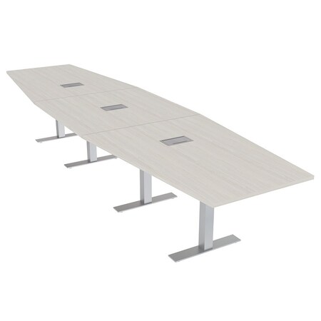 Skutchi Designs 16ft Hexagon Conference Table With Power | Harmony Series | 16 Person Meeting Room Table HAR-HEX.IR-48X192-T-K458-ESIL