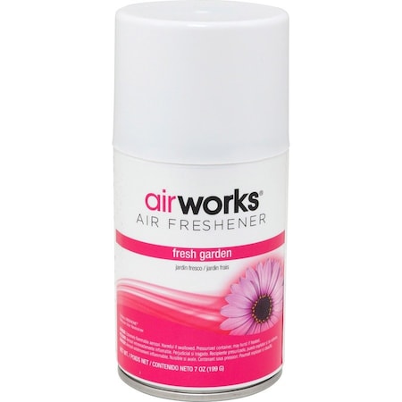 Air Works Metered Aerosol Air Freshener Fresh Garden, Aerosol, 6000 ft3, 7 oz, Fresh Garden, 12PK 7932