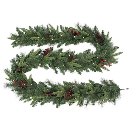 Puleo Asia Ltd Pre-Lit Pacific Fir Garland, 240 Tips, B/O, 9 ft 333-4463-G9