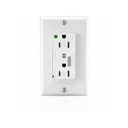 Leviton Surge Protector Receptacle, 15 Amp, 125 Volt, 5-15R NEMA, White T8280-W