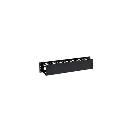 Cable Wholesale 2U Finger Duct Cable Manager, Cold Rolled Steel, Black 61B3-11112