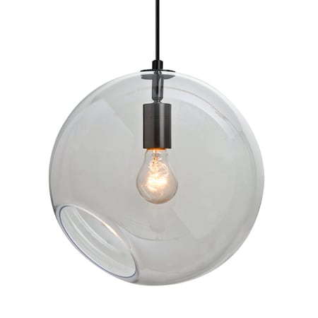 Besa Lighting Besa Maestro 12 Pendant, Clear, Black Finish, 1x 60W MAX E26 Base 1JT-MAESTRO12CL-BK
