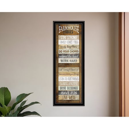 Homeroots Farmhouse Rules 4 Black Framed Print Wall Art 406530
