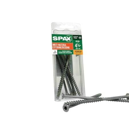 #14 x 4-3/4 in Exterior Wood Deck Screws Construction Flat Head T-Star Plus, 8PK