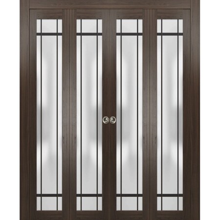 Sartodoors Sliding Closet Double Bi-fold Doors Planum 2112 Solid Core Modern Interior PLANUM2112DBF-CA-96 x 80 (4* 24x80)
