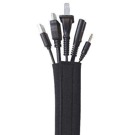 Wrap-It Storage Cable Sleeve, Neoprene, Black, 48 in L 400-SHL-48BL