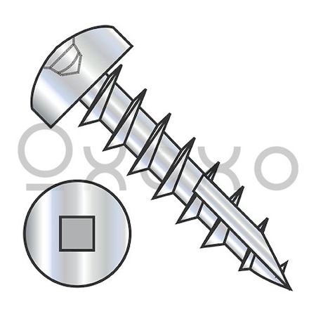 Oxoxo 10-9X7/8 Square Drive Pan Head Deep Thread Screw Type 17 Full Thread Zinc Bake, 4000PK 624142